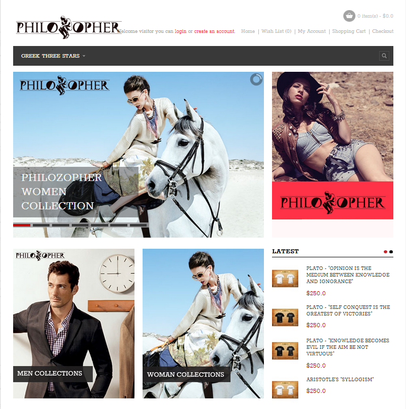 脑爸打 @ 网页设计 / 网站製作 例子: Philozopher Tee 哲學家的理型衣服品牌 (網上商店)